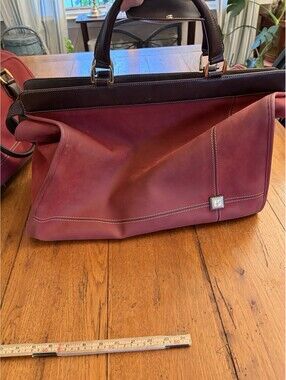 Diane Von Furstenberg Burgundy Large Weekender Travel Carry On Tote Bag